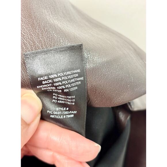 Wilfred Faux Leather High Waisted Pencil Mini Skirt Dark Brown Women's Size 4 - Picture 3 of 3